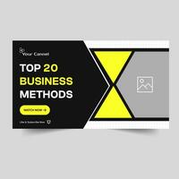 Multipurpose business techniques video thumbnail banner design, simple and clean video cover template design, business idea banner, fully editable vector eps 10 file format