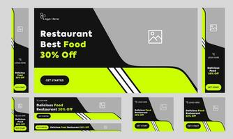 Vector illustration food offer banner design, customizable vector web set banner design for social media post