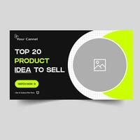 Vector illustration video thumbnail banner design for product sell tips and tricks, product review video cover banner design, customizable vector eps 10 file format