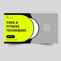 Creative yoga and meditation video tutorial thumbnail banner design, fitness tips and tricks banner design, fully customizable vector eps 10 file format