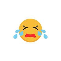 Crying emoji. Cartoon Round yellow face with tears. illustration. Vector