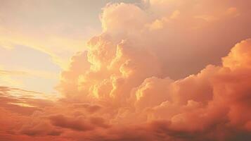 AI generated beautiful photography of clouds in the sky rich orange color grade photo