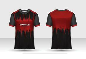 Sports jersey t shirt design concept vector template, Raglan Round neck tees football jersey concept with front and back view for Cricket, soccer, Volleyball, Rugby, tennis and badminton uniform