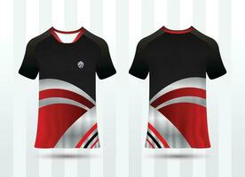 shirt sport jersey mockup template design for soccer, football, racing, gaming, motocross, cycling, and running vector