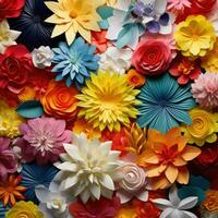 ai generado un vistoso de origami flores estilo foto