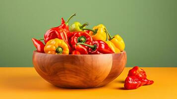 AI generated Portrait a bowl chili on the table AI Generative photo