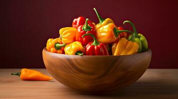 AI generated Portrait a bowl chili on the table AI Generative photo