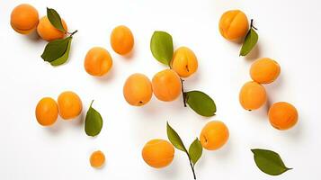 AI generated Portrait peach fruit isolated on white AI Generative photo