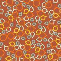 Brown seamless pattern made from multi-colored knitting markers vector