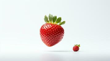 AI generated Portrait fresh strawberry isolated on white AI Generative photo