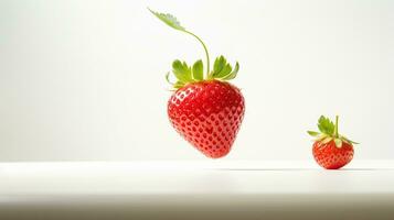 AI generated Portrait fresh strawberry isolated on white AI Generative photo