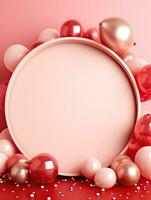 AI generated Circle rounded with balloon AI Generative photo