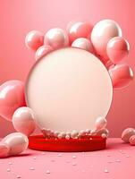 AI generated Circle rounded with balloon AI Generative photo