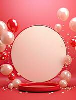 AI generated Circle rounded with balloon AI Generative photo