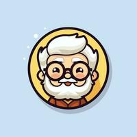 AI generated grandpa cute old man classic icon illustration vector
