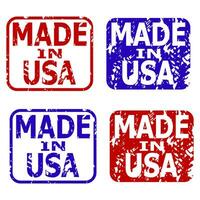 Made in usa rubber stamps collection. Vector seals made in america, illustration rubber stamp grunge texture