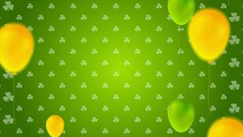 St. Patricks Day video animation with colorful balloons