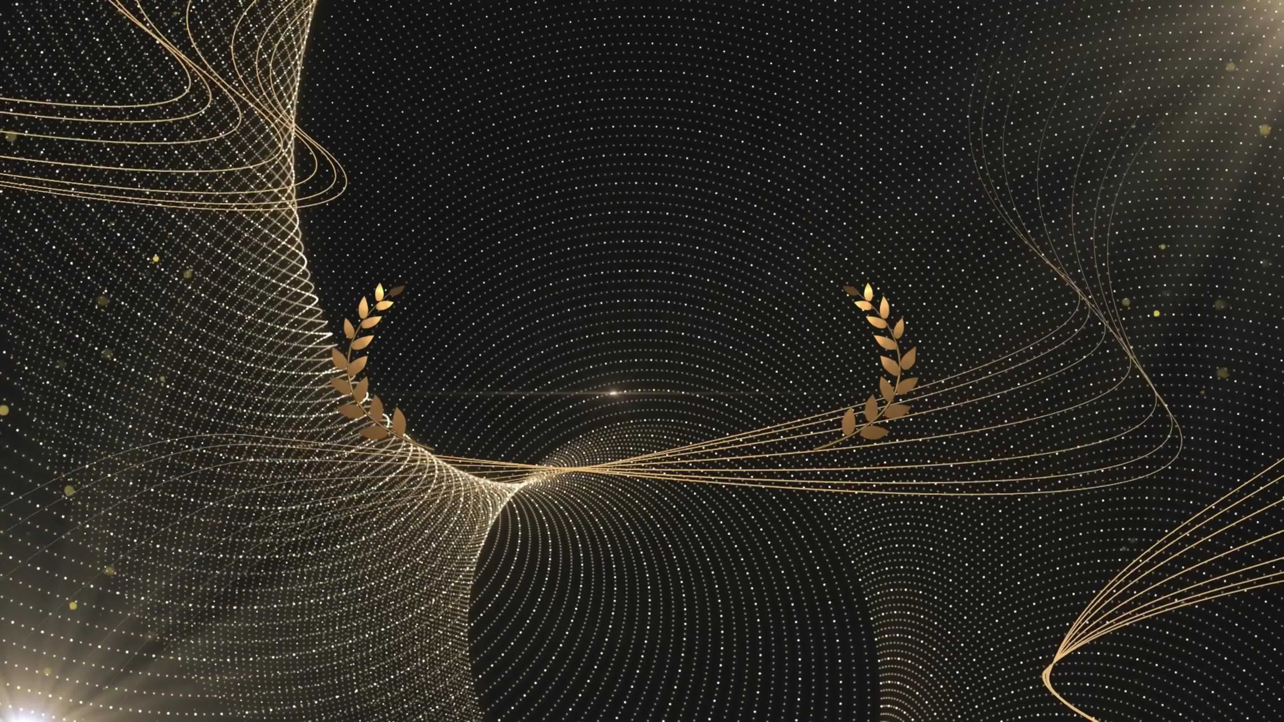 golden award and golden particles background and free opener templates