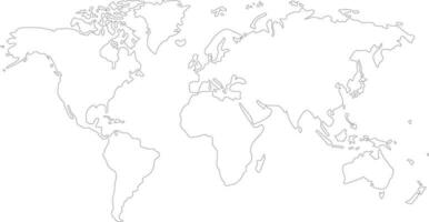 world map line art . vector