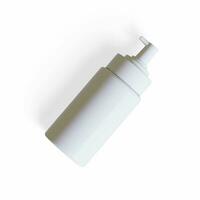 Realistic cosmetic pump white color rendering 3D illustration, Airless pump bottle serum can or White tube mockup photo