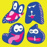 Set of vector cute monster pack