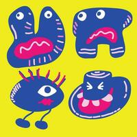 Set of vector cute monster pack