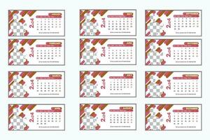 2024 calendario plantilla, editable gratis vector