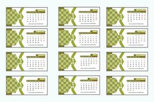 Calendar template for 2024 year. vector