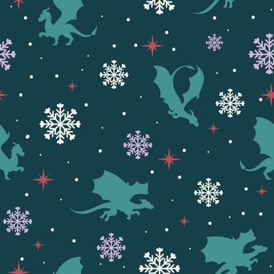 Seamless pattern with Chinese new year dragon