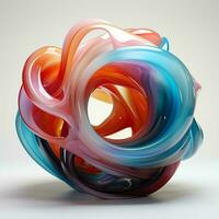 AI generated abstract sculpture on white backrgound photo