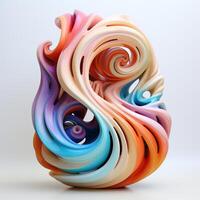 AI generated abstract sculpture on white backrgound photo