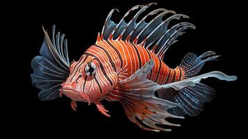 AI generated Lionfish underwater wallpaper background photo