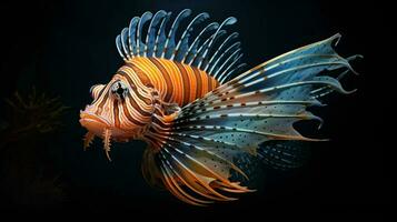 AI generated Lionfish underwater wallpaper background photo