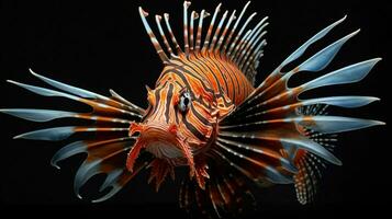 AI generated Lionfish underwater wallpaper background photo