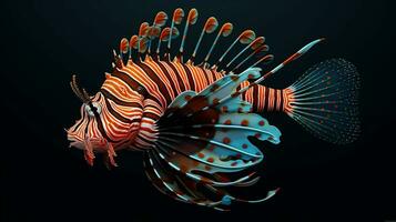 AI generated Lionfish underwater wallpaper background photo