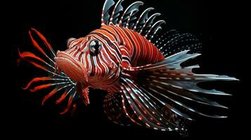 AI generated Lionfish underwater wallpaper background photo