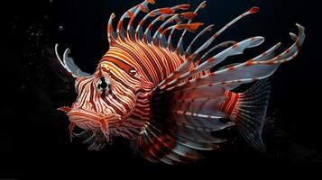 AI generated Lionfish underwater wallpaper background photo