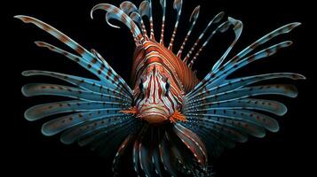 AI generated Lionfish underwater wallpaper background photo