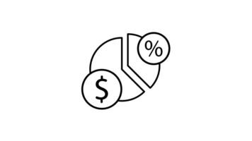 grafici prosperità grassetto per cento simbolo, bar grafico, e digitale moneta convergere per finanziario stabilità e crescita. sbloccare creativo possibilità con un vuoto tela su bianca. video