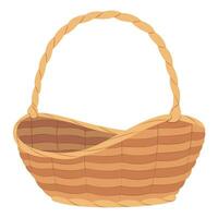 Empty wicker basket. isolated on white background basket. vector