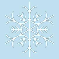 Cute snowflake isolated on blue background. vector