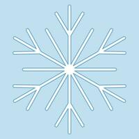 Cute snowflake isolated on blue background. vector