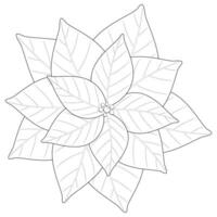 Illustration of hand-drawn poinsettia, vector material.