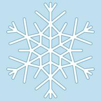 Cute snowflake isolated on blue background. vector