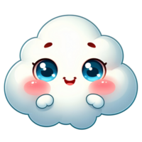 AI generated cute white cloud cartoon png