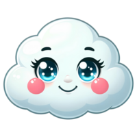 AI generated cute white cloud cartoon png