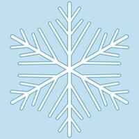 Cute snowflake isolated on blue background. vector