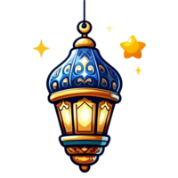 AI generated Lanterns and Sacred Moons Unique Cartoon Ramadan Ornaments png