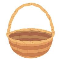Empty wicker basket. isolated on white background basket. vector