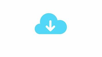 Cloud Computing icon blue clouds and up and down arrows Concept of storing data on computer systems video